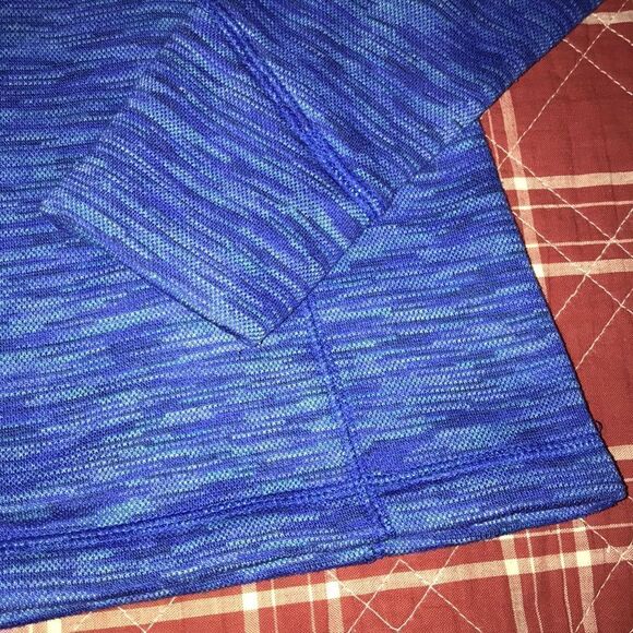 Tek gear blue zip up autumn fall workout sweater long sleeve interior fleece - Picture 3 of 7